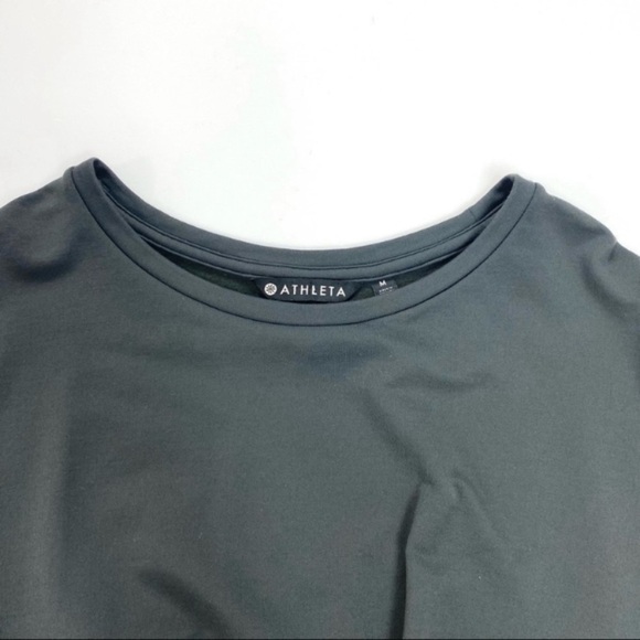 ATHLETA Pronto Pleated Stretch Dress in Black Olive Size M Style 291869-01 - Picture 8 of 10